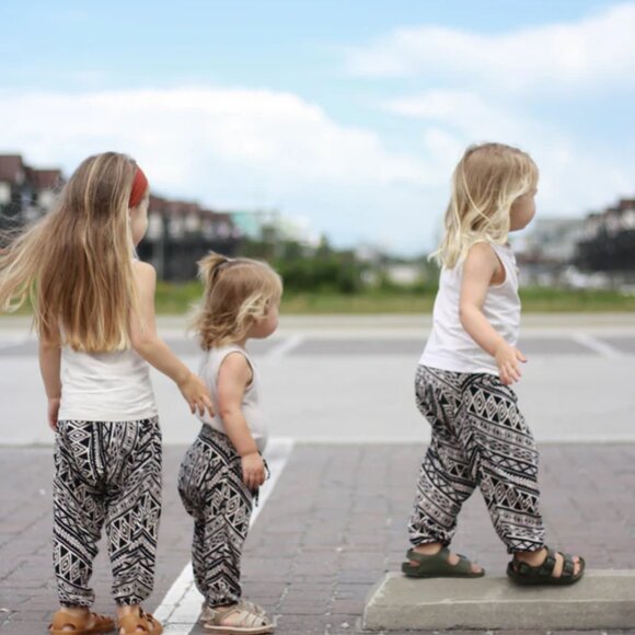 Buddha Pants Kids Unisex Boho Hippie Harem Pants Black - Picture 4 of 4